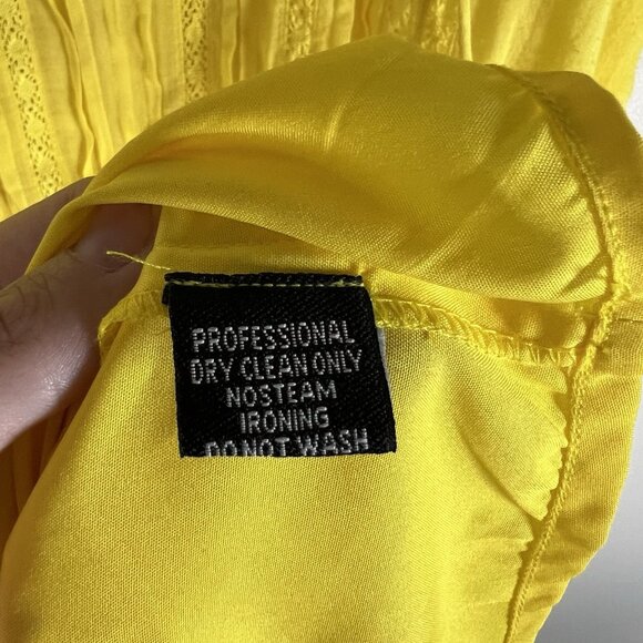 Karina Grimaldi Dress Women S Yellow Flutter‎ Sleeve Tiered Ruffle Tassel Mini - Picture 5 of 9